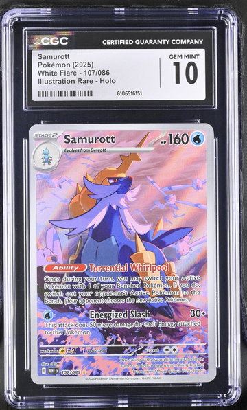 2025 Pokemon #107/086 Samurott White Flare CGC 10