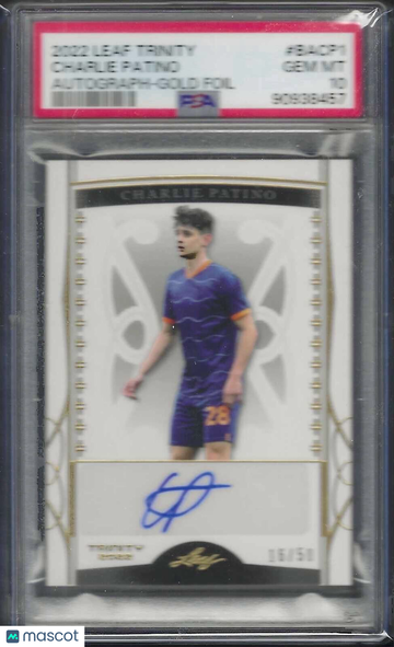 2022 Leaf Trinity Autographs Charlie Patino #BACP1 Gold Foil PSA 10