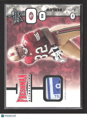 2001 Leaf Rookies & Stars Freshman Orientation Kevan Barlow #FO 14 Authentic event-used jersey