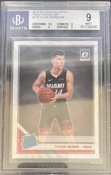 Tyler Herro 2019-20 Donruss Optic Silver Wave Fanatics SP RC BGS 9 Mint