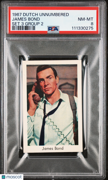 1967 Dutch Unnumbered Set 3 Group 2 SEAN CONNERY James Bond PSA 8