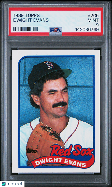 1989 Topps Dwight Evans #205 PSA 9