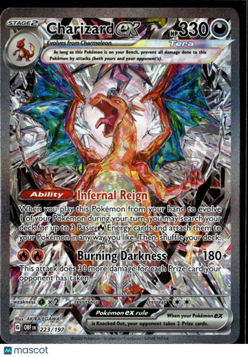 2023 Obsidian Flames Charizard EX Holo Secret Rare SAR #223/197