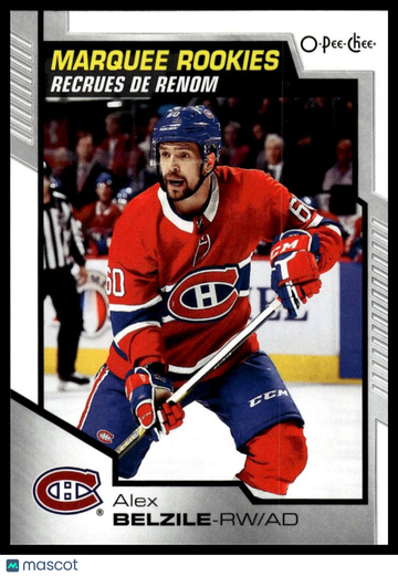 2020-21 Upper Deck Alex Belzile #645 2020-21 O-Pee-Chee Update RC