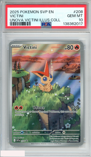 2025 POKEMON SVP BLACK STAR PROMO VICTINI #208 UNOVA VICTINI ILLUS COLL PSA 10