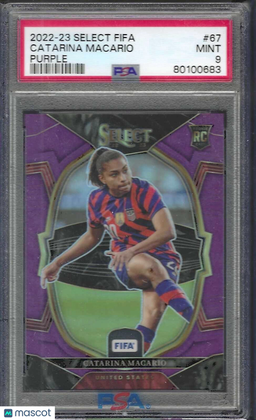 2022 Panini Select FIFA Catarina Macario #67 Purple PSA 9