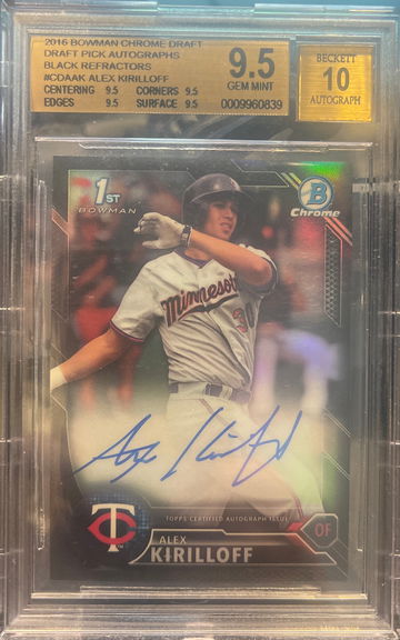2016 Bowman Chrome Draft Alex Kirilloff Auto /75
