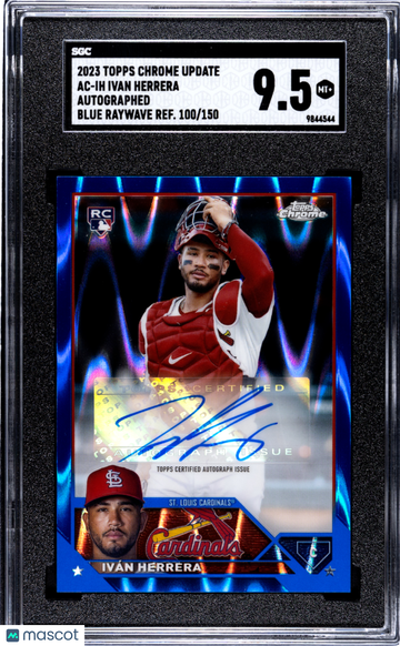 2023 Topps Chrome Update Ivan Herrera #AC-IH Autograph Blue Raywave Refractor 150 SGC 9.5
