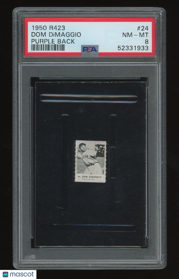 1950 Baseball Stars Strip Cards (R423) Dom DiMaggio #24 Purple Back PSA 8