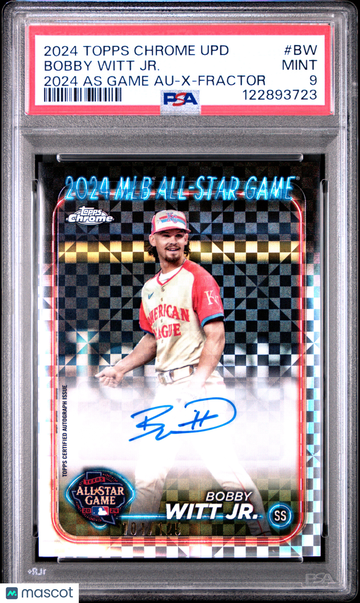 2024 Topps Chrome Update 2024 All-Star Game Autographs Bobby Witt JR. #BW As X Fractor PSA 9