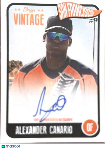 2020 Onyx Vintage - Base Blue Ink Autographs Alexander Canario #VAAC