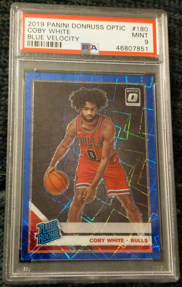 Coby White 2019 donruss optic blue velocity psa 9