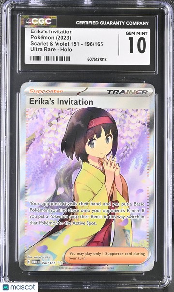 2023 Pokemon Scarlet & Violet 151 Erika's Invitation Holo Ultra Rare Ultra Rare CGC 10 #196/165