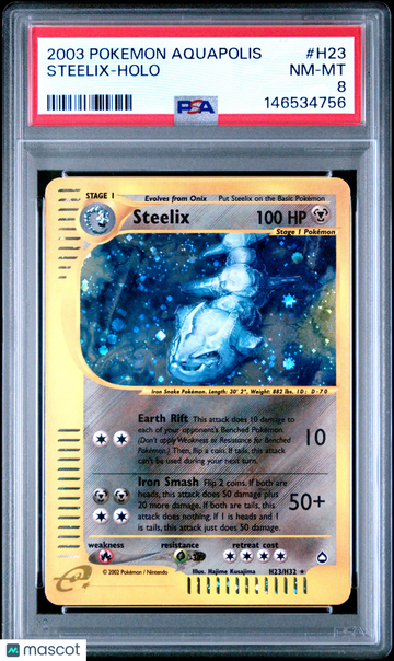 2003 Pokemon Aquapolis Steelix Holo PSA 8 #H23
