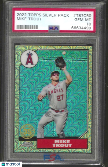 2022 Topps Silver Pack 1987 Chrome Promo Mike Trout #T87C50 PSA 10
