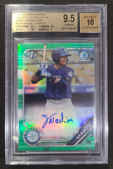 Noelvi Marte 2019 Bowman Chrome Auto Green Refractor /99 BGS 9.5
