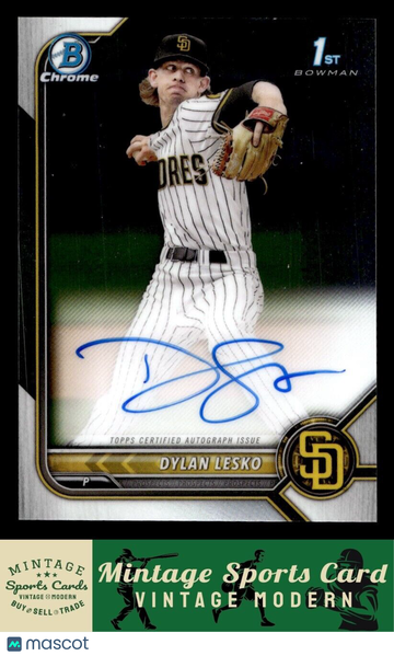 2022 Bowman Draft Dylan Lesko #CDA-DL Chrome Draft Pick Autographs AU