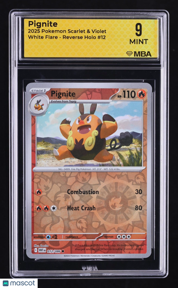 2025 Pokemon Scarlet & Violet White Flare Pignite Reverse Holo MBA 9 #12