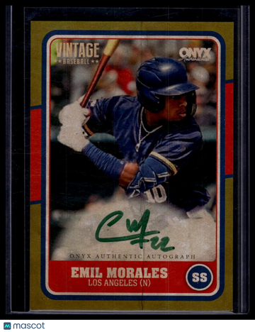 2025 Onyx Vintage Emil Morales #VAEMMO Geen Bordered Autographs SN AU