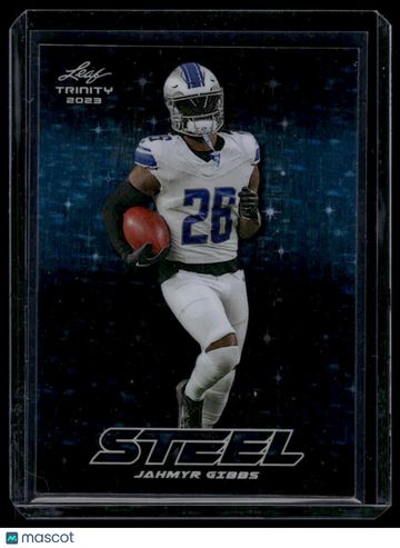 2023 Leaf Trinity (Mega Box) Jahmyr Gibbs #S-39 Steel Stars and Dots Platinum SN