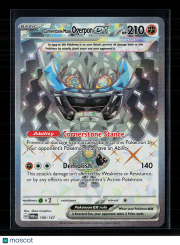 Pokemon 2024 Twilight Masquerade Cornerstone Mask Ogerpon EX SAR #199/167