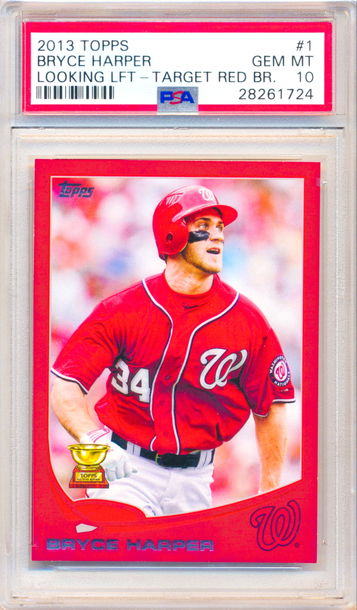 2013 Topps #1 Bryce Harper Looking Left -Target Red Border- LOW POP!