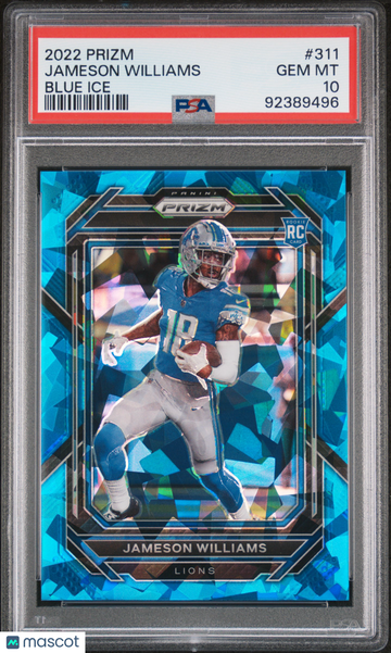 2022 Panini Prizm Jameson Williams #311 Blue Ice PSA 10