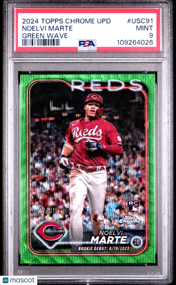 2024 Topps Chrome Update Noelvi Marte #USC91 Green Wave PSA 9
