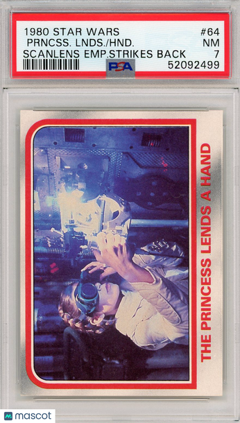 1980 Star Wars Scanlens Empire Strikes Back Princess Lends Hand #64 PSA 7