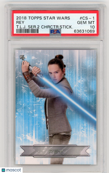 2018 Topps Star Wars The Last Jedi Series 2 Character Stickers Rey #CS-1 PSA 10