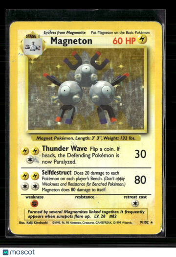 1999 Base Set Magneton Holo Rare #9/102