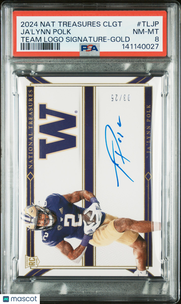 2024 Panini National Treasures Collegiate Team Logo Signatures Ja'lynn Polk #TLJP Gold PSA 8