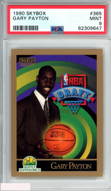 1990 SKYBOX GARY PAYTON #365 ROOKIE RC SEATTLE SUPERSONICS HOF PSA 9 MINT