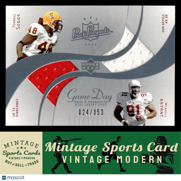 2003 Upper Deck Pros & Prospects Terrell Suggs / Wendell Bryant #DJC-SB Game Day Jersey Duals SN,MEM