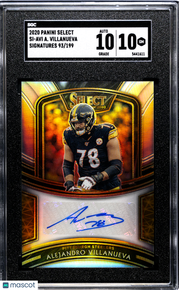 2020 Panini Select Alejandro Villanueva #SI-AVI Sigs. SGC 10 Auto 10