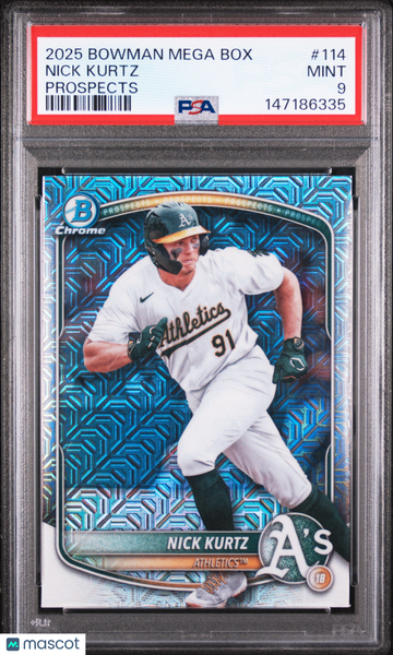 2025 Bowman Mega Box Chrome Prospects Nick Kurtz #114 PSA 9