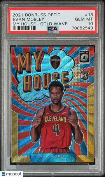 2021 Panini Donruss Optic My House Evan Mobley #18 Gold Wave PSA 10