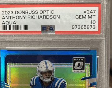 Graded 2023 Panini Donruss Optic Anthony Richardson #247 Aqua Rookie Trading Card PSA 10 Colts