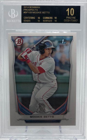 2014 Bowman Prospects #BP109 Mookie Betts BGS 10 Black Label POP 2 of 194