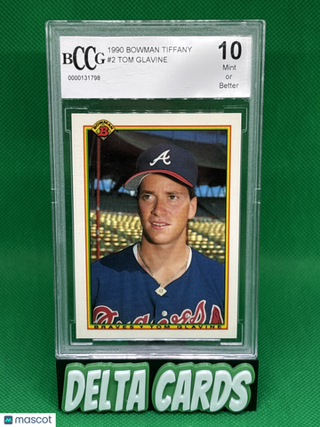 1990 Bowman Tiffany Tom Glavine #2 BCCG 10