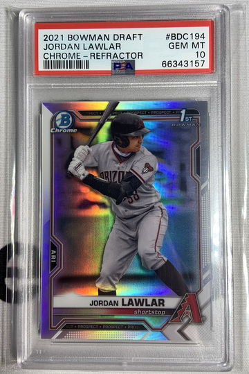 2021 Bowman Draft Jordan Lawlar #BDC194 REFRACTOR PSA 10