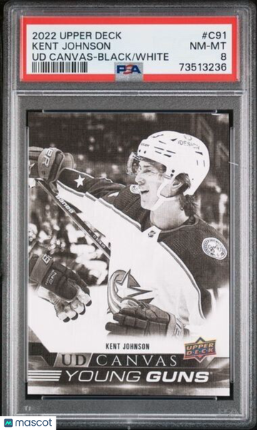 2022-23 Upper Deck Series 1 Kent Johnson #C91 Rookie PSA 8