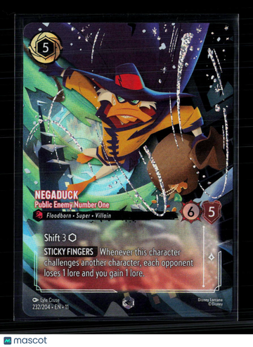 2023 Disney Lorcana The First Chapter Negaduck Foil Villain Enchanted Floodborn Super