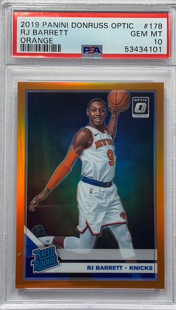 2019 Optic RJ BARRETT Orange Rookie /199 #178 PSA 10 GEM MINT RC - Color Match