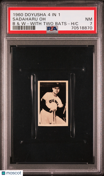 1960 Bromides Jbr3 Doyusha 4 In 1 Black & White Sadaharu Oh 2 Bats PSA 7