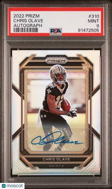 2022 Panini Prizm Chris Olave #310 Autograph PSA 9