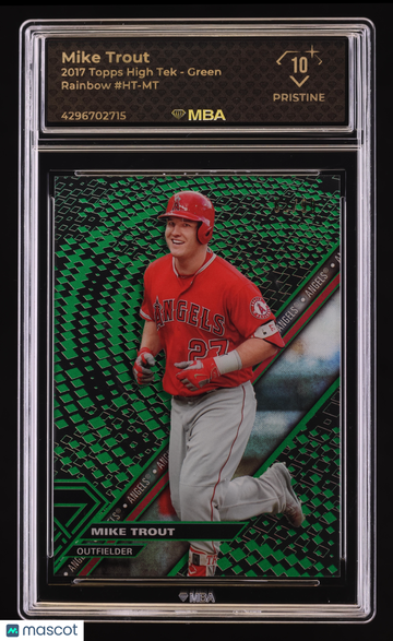 2017 Topps High Tek Mike Trout #HT-MT Green Rainbow MBA 10