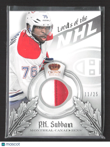 2014 Panini Crown Royale Lords of the NHL P.K. Subban #L-PKS Prime /25 Game-worn material Prime Patch