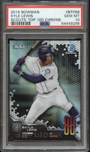 2019 Bowman Kyle Lewis Scouts Tops 100 Chrome PSA 10 GEM MINT
