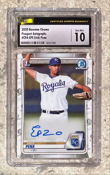 Erick Peña 2020 Bowman Chrome Auto CSG 10 Gem Mint / Auto 10
